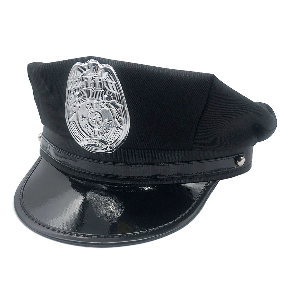 Women's Black Police Officer Hat – Sexy Cop Cap for Adult Halloween Costume Roleplay & Party Prop