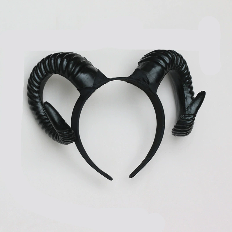 Realistic Sheep Horn Headband – Lifelike Curved Ram Horn Hairband for Women Men Halloween Costume