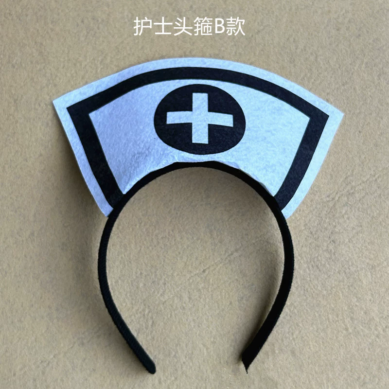 Nurse Headband for Cosplay – Cute Medical Hairband with Red Cross for Women Halloween Costume