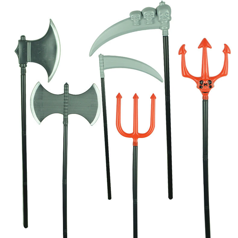 Grim Reaper Scythe Prop Trident Halloween Battle Axe Prop – Realistic Viking Axe Weapon for Accessory