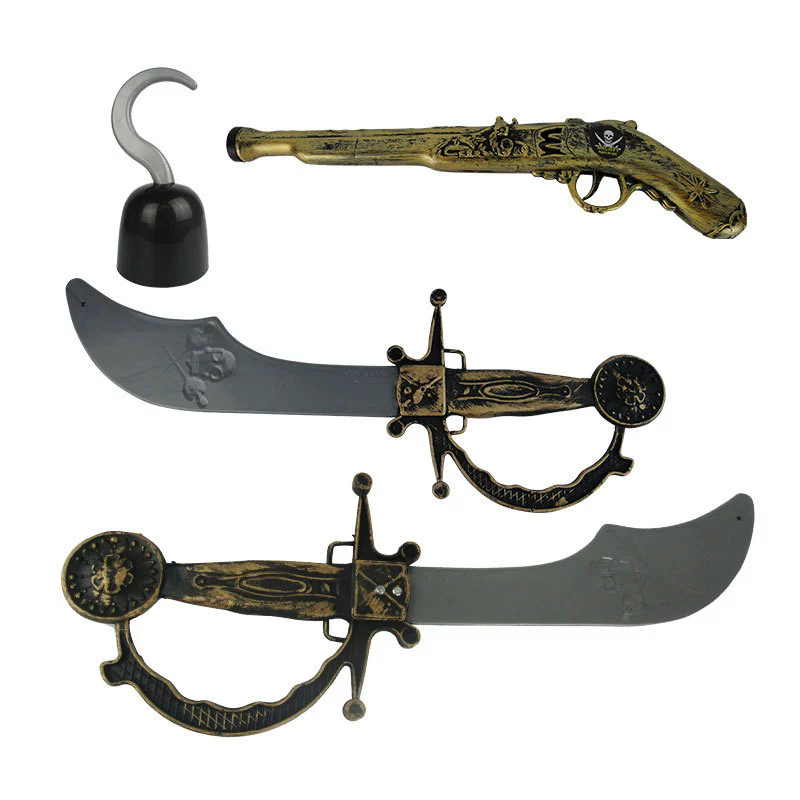 Pirate Sword Prop Pirate Hook Hand Prop– Caribbean Cutlass for Captain Jack Sparrow Halloween Costume Accessory