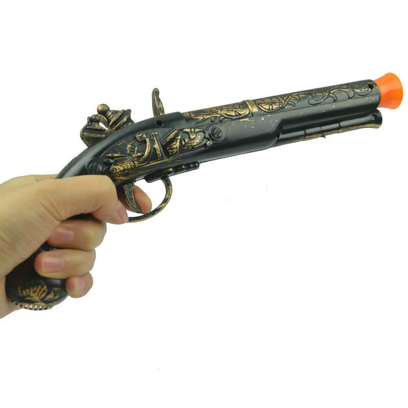Pirate Gun Prop – Plastic Flintlock Pistol for Captain Jack Sparrow Halloween Costume Accessory