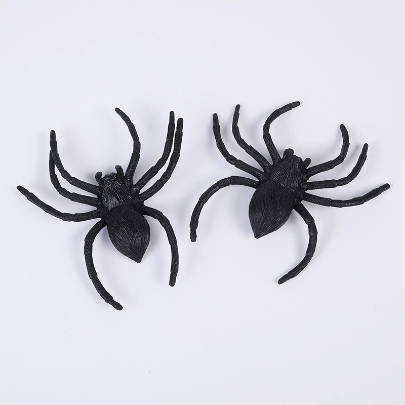 Black Plastic Spider – Realistic Fake Spider for Halloween Decor Party Prop