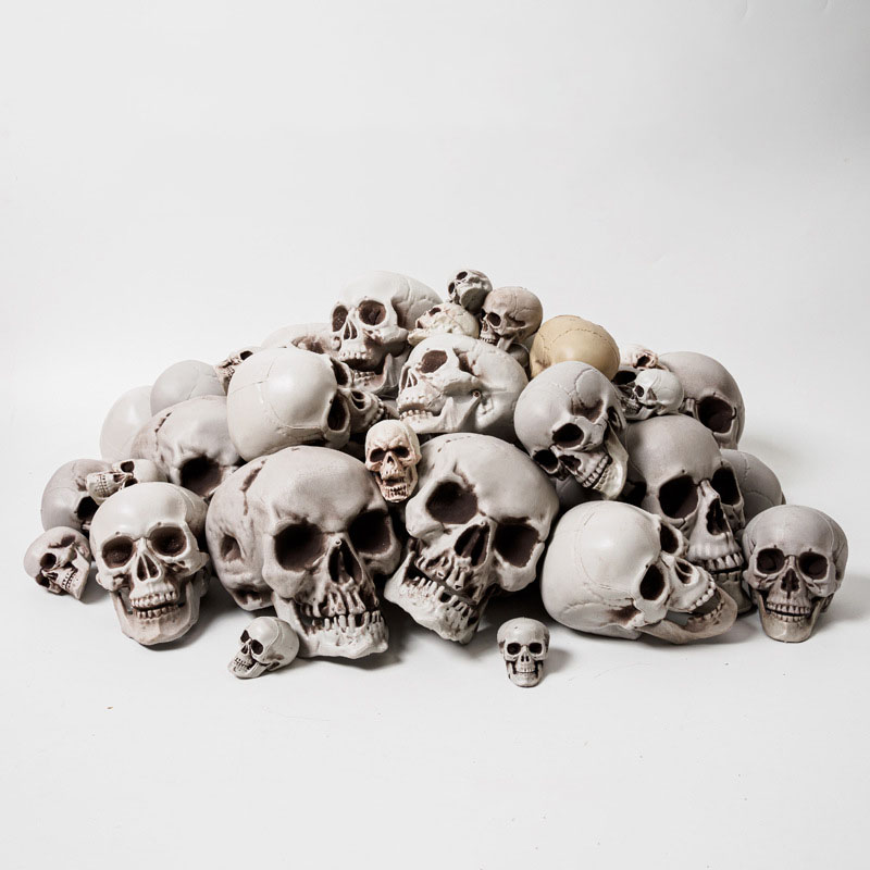 Realistic Human Skull Decoration for Halloween – Life Size Fake Skeleton Head Prop for Party, Haunted House, or Home Shelf Display