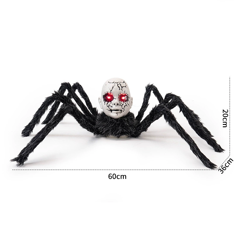 Spider Doll Animatronic - Electric Sound Activated & Light Up Halloween Prop for Haunted House, Scary Decorations for Party Indoor/Outdoor