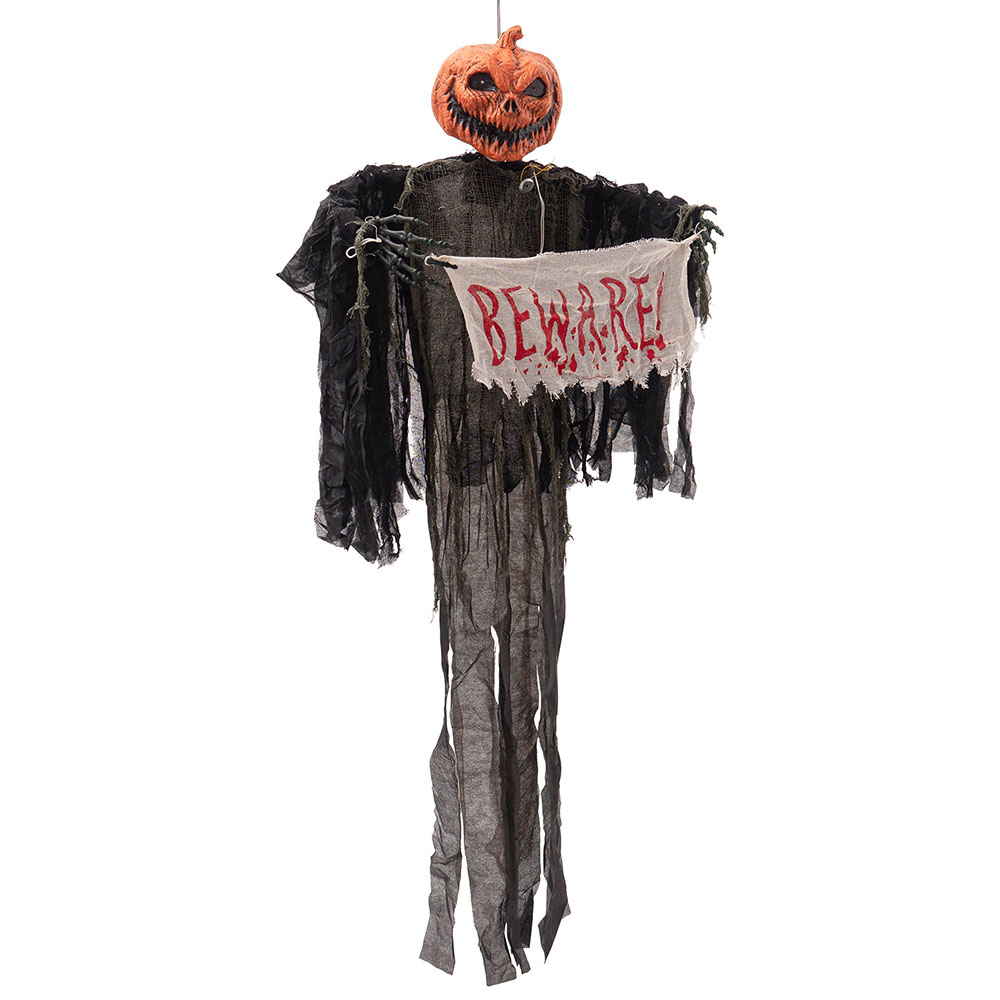 Motion-Activated Hanging Ghost with Light & Rag Swing – Halloween Animatronic Decoration