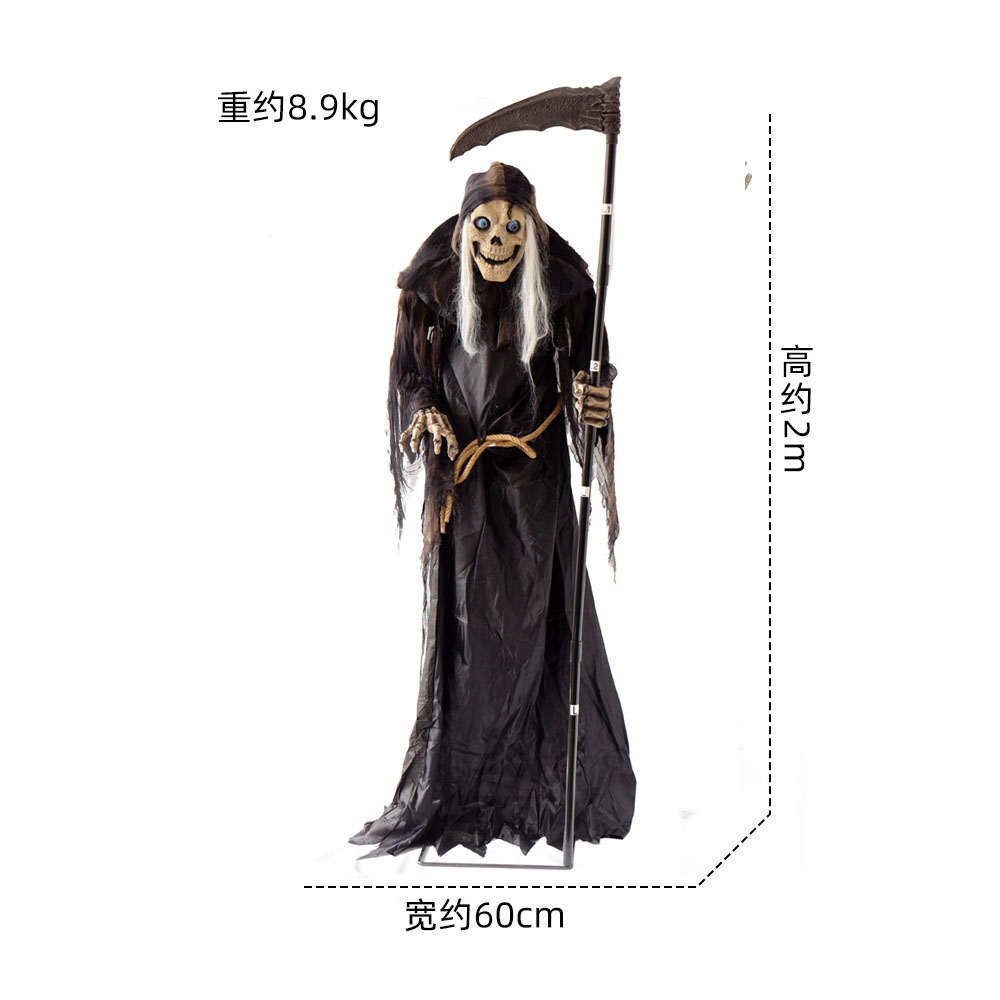 Lunging Forward Grim Reaper – Motion-Activated Halloween Scary Decoration Prop