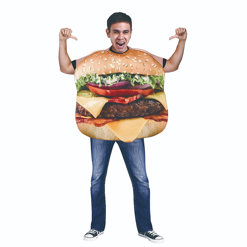 Halloween Costume Hamburger Pizza Cosplay Holiday Party Costume