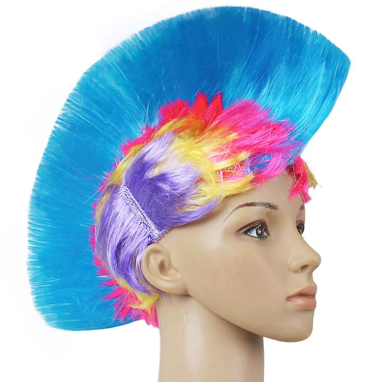 Colorful Mohawk Wig – Fluffy Spiky Punk Wig for Men & Women, Halloween Party Costume Prop