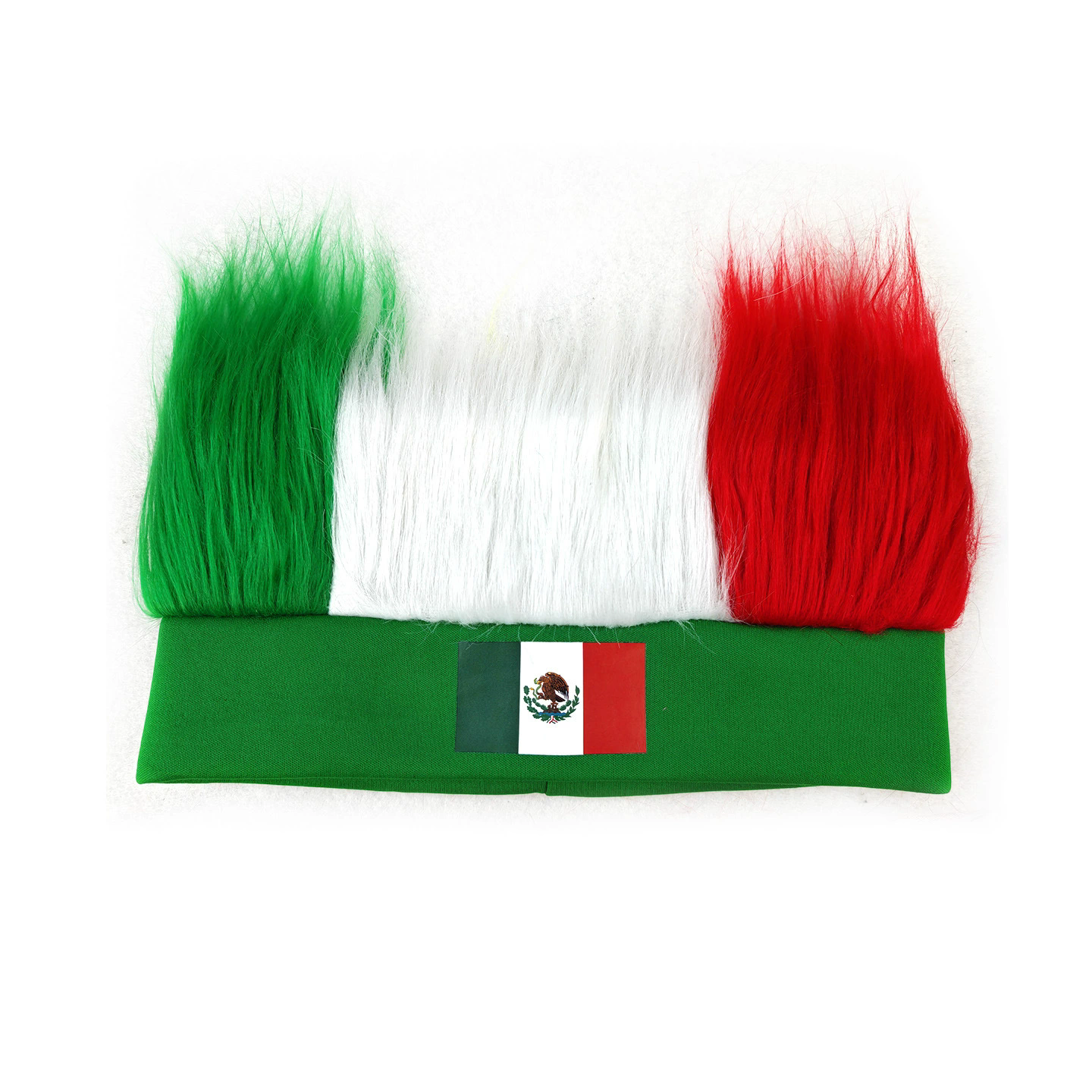 Custom Flag Color Plush Headband – Wholesale Fuzzy Headband Wig for World Cup Fan Props