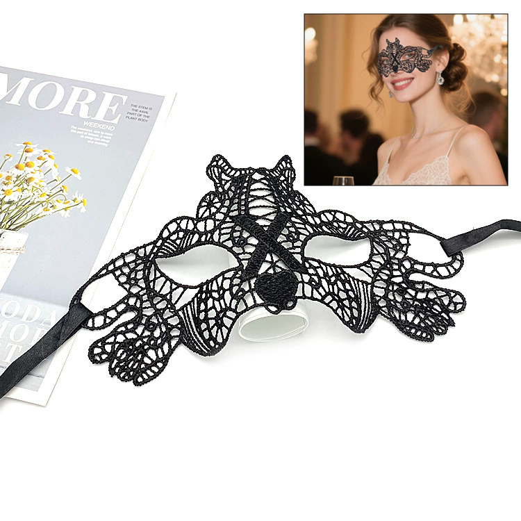 Shapeable Lace Mask – Malleable Half Face Eye Mask for Women, Bendable Black Masquerade Mask for Adult Party & Dance& Halloween Yard Decor