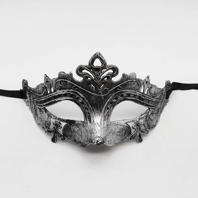 Vintage Jazz Half Face Mask – Retro Flat Top Masquerade Mask with Antique Finish for Men & Women Party Costume