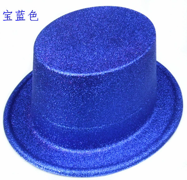 Gold Glitter Plastic Top Hat – Extra High Lincoln Stovepipe Hat for Magician & Jazz Costume Prop