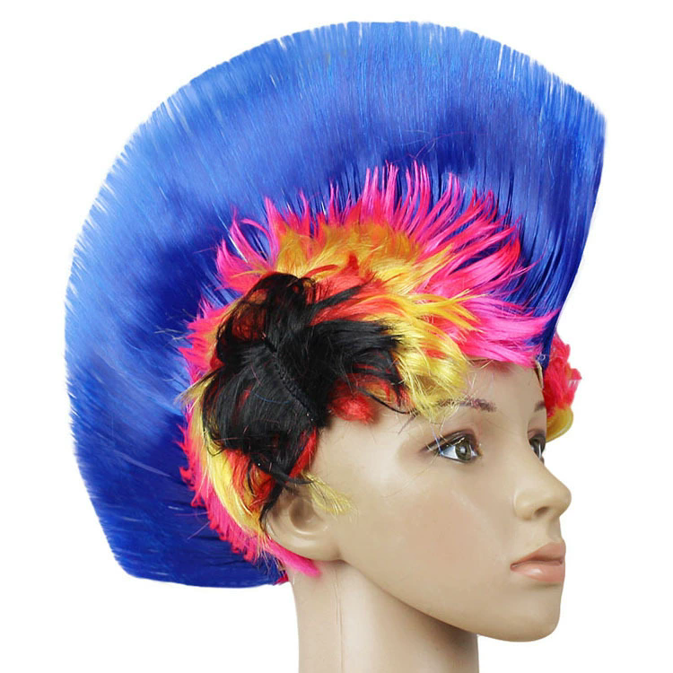 Colorful Mohawk Wig – Fluffy Spiky Punk Wig for Men & Women, Halloween Party Costume Prop