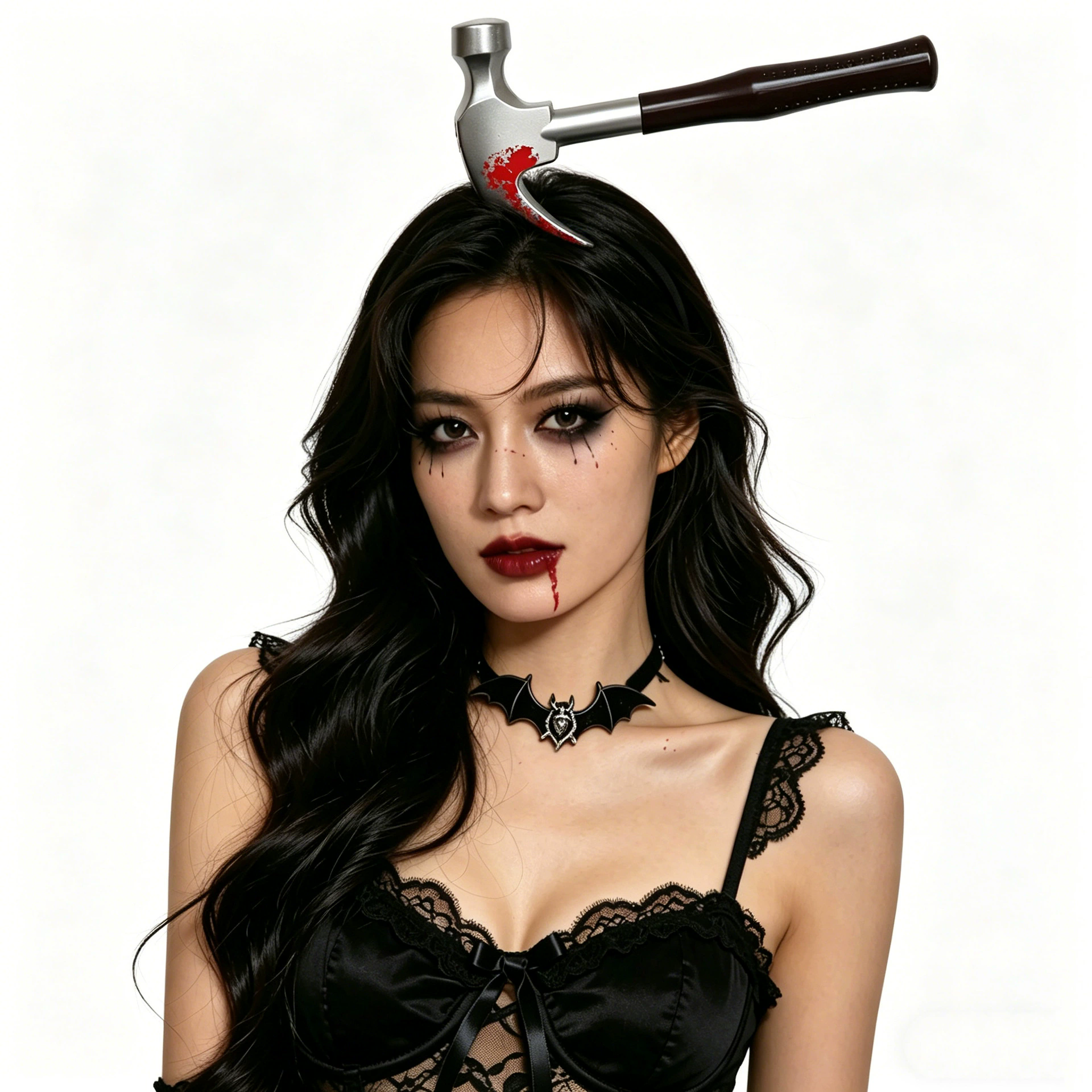 Horror Through Head Knife Headband – Bloody Axe Hairband for Scary Zombie Costume Halloween Party Prop