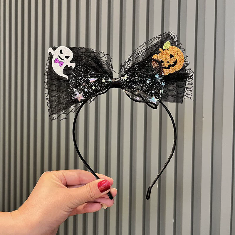 Devil Pumpkin Headband – Halloween Horned Pumpkin Hairband for Women & Kids Costume Party Prop