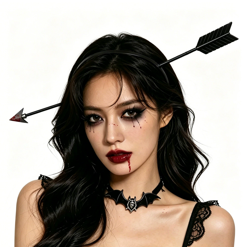 Horror Through Head Knife Headband – Bloody Axe Hairband for Scary Zombie Costume Halloween Party Prop
