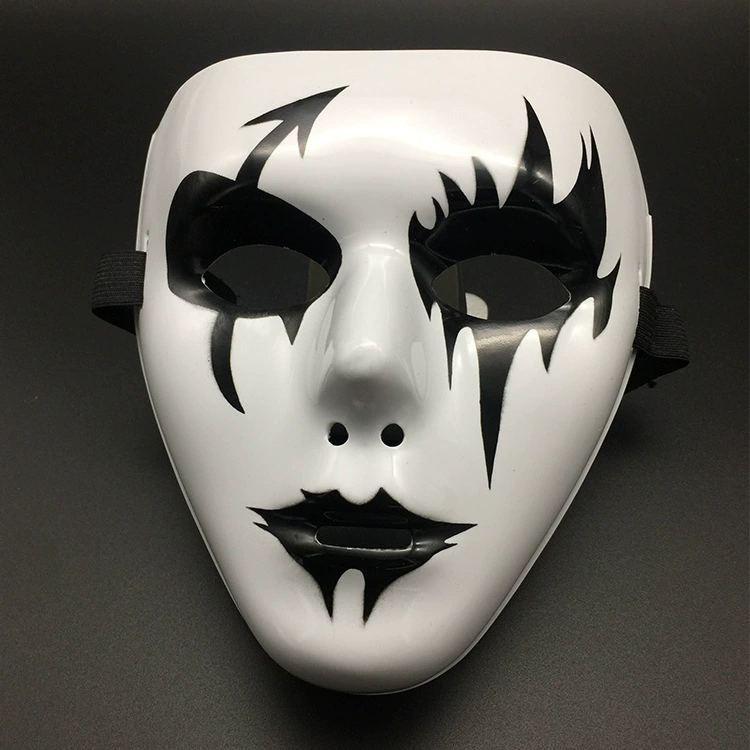 Full Face Masquerade Mask – Hand Painted White Eye Mask for Men, Street Dance, Cosplay & Halloween Costume
