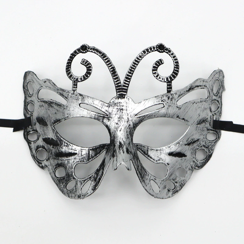 Vintage Jazz Half Face Mask – Retro Flat Top Masquerade Mask with Antique Finish for Men & Women Party Costume