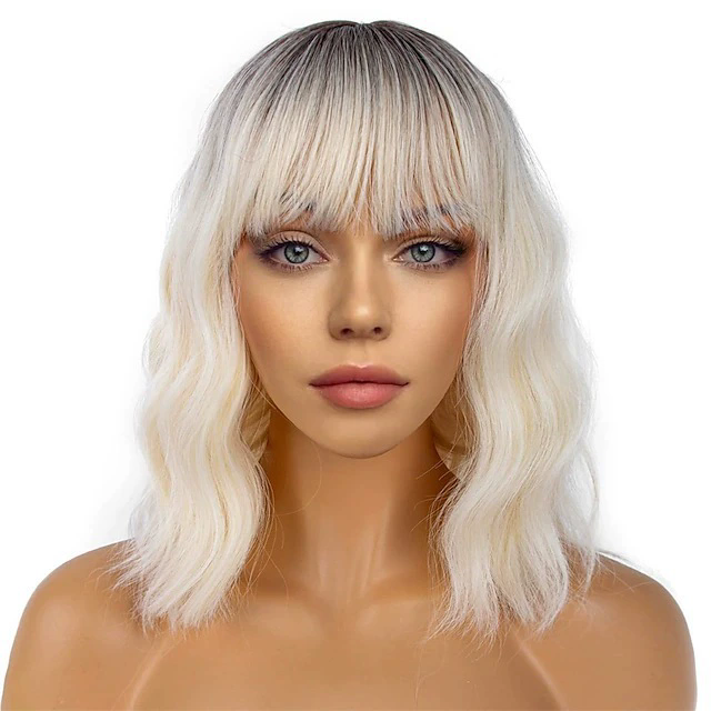 Women's Medium Long Curly Wig – Colorful Short Curls Halloween Costume Wig for Adult Women Party Prop