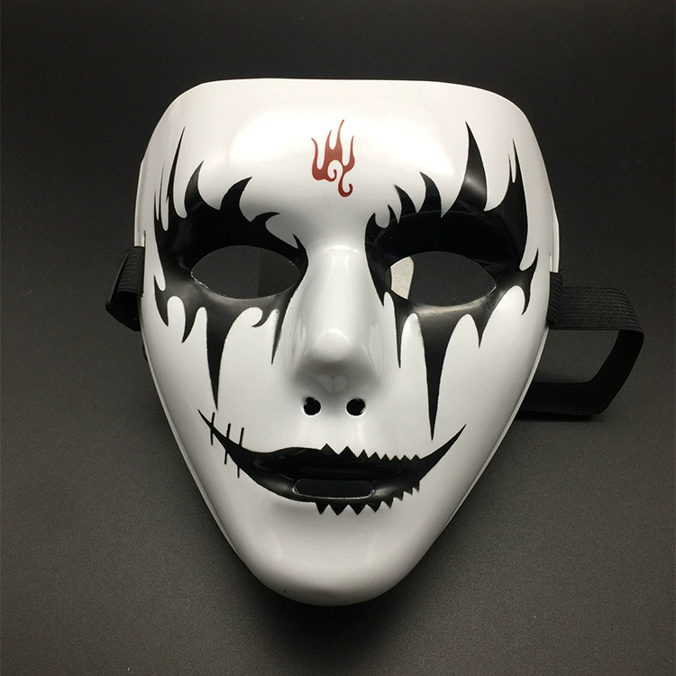 Full Face Masquerade Mask – Hand Painted White Eye Mask for Men, Street Dance, Cosplay & Halloween Costume