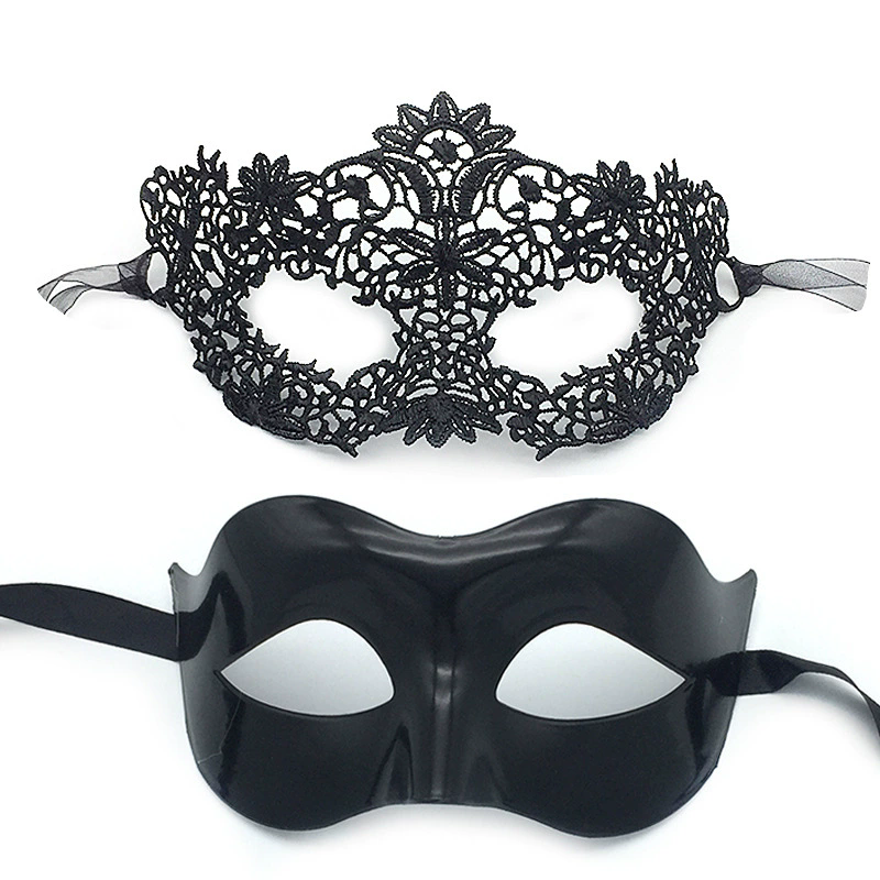 Couple Eye Mask Set – Matching Half Face Masquerade Mask for Men & Women, Romantic Party Accessory for Halloween & Ball