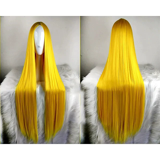 80cm Long Straight Anime Wig – Middle Part Bangs Cosplay Wig for Women Girls Halloween Party Prop