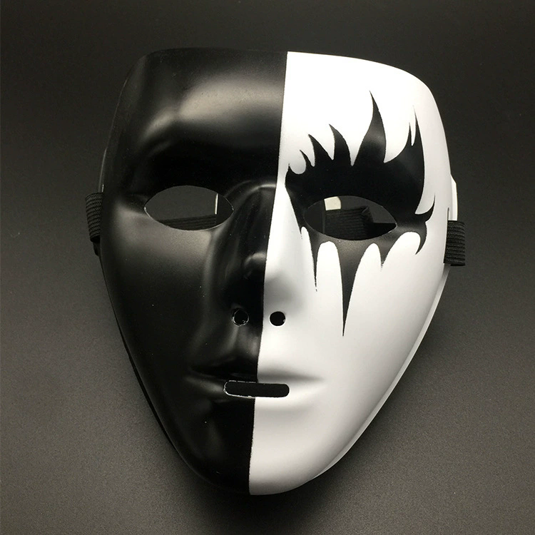 Full Face Masquerade Mask – Hand Painted White Eye Mask for Men, Street Dance, Cosplay & Halloween Costume