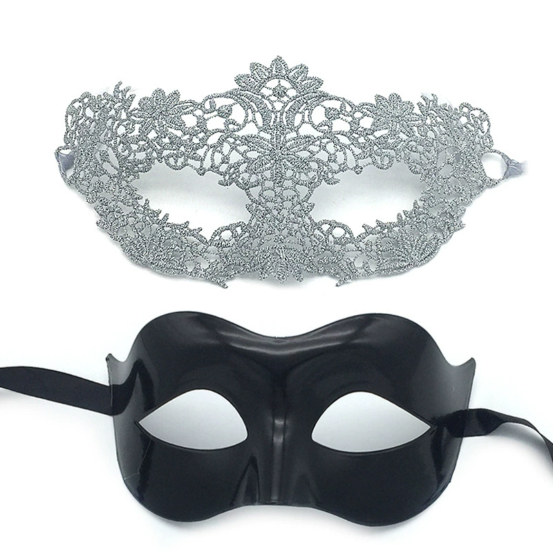 Couple Eye Mask Set – Matching Half Face Masquerade Mask for Men & Women, Romantic Party Accessory for Halloween & Ball