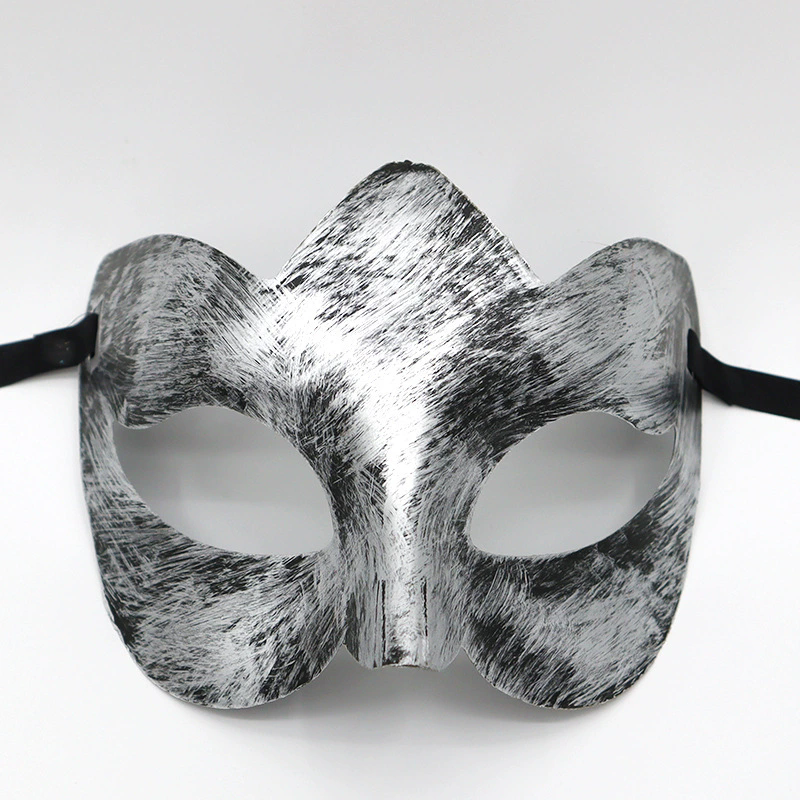 Vintage Jazz Half Face Mask – Retro Flat Top Masquerade Mask with Antique Finish for Men & Women Party Costume