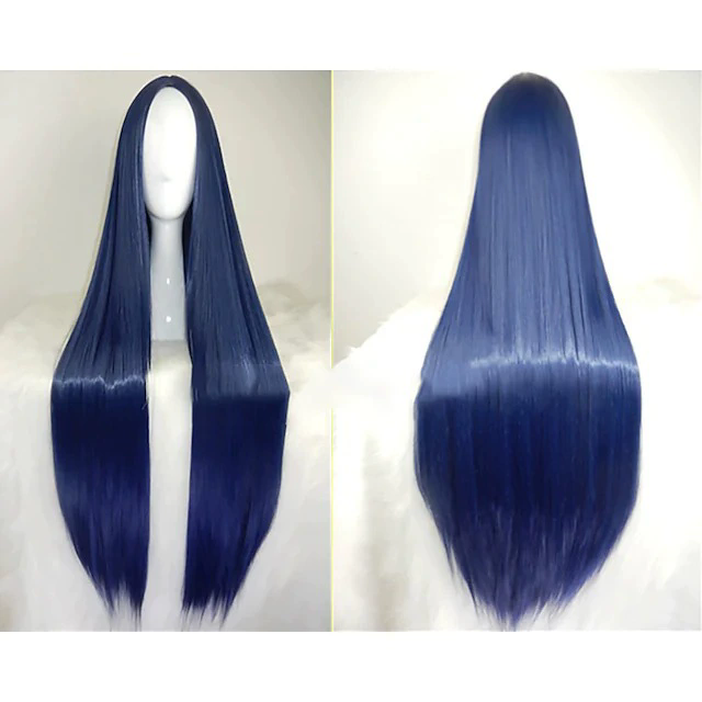 80cm Long Straight Anime Wig – Middle Part Bangs Cosplay Wig for Women Girls Halloween Party Prop