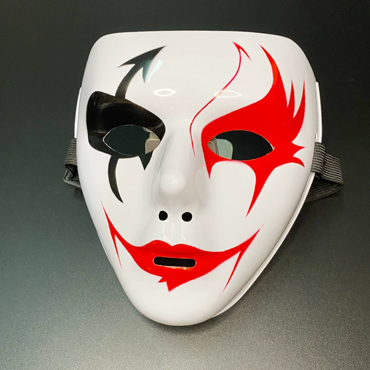 Full Face Masquerade Mask – Hand Painted White Eye Mask for Men, Street Dance, Cosplay & Halloween Costume