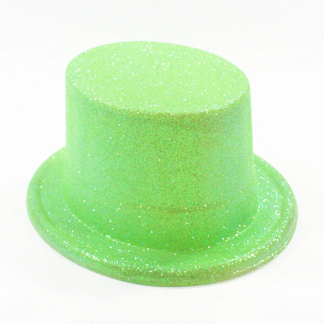 Gold Glitter Plastic Top Hat – Extra High Lincoln Stovepipe Hat for Magician & Jazz Costume Prop