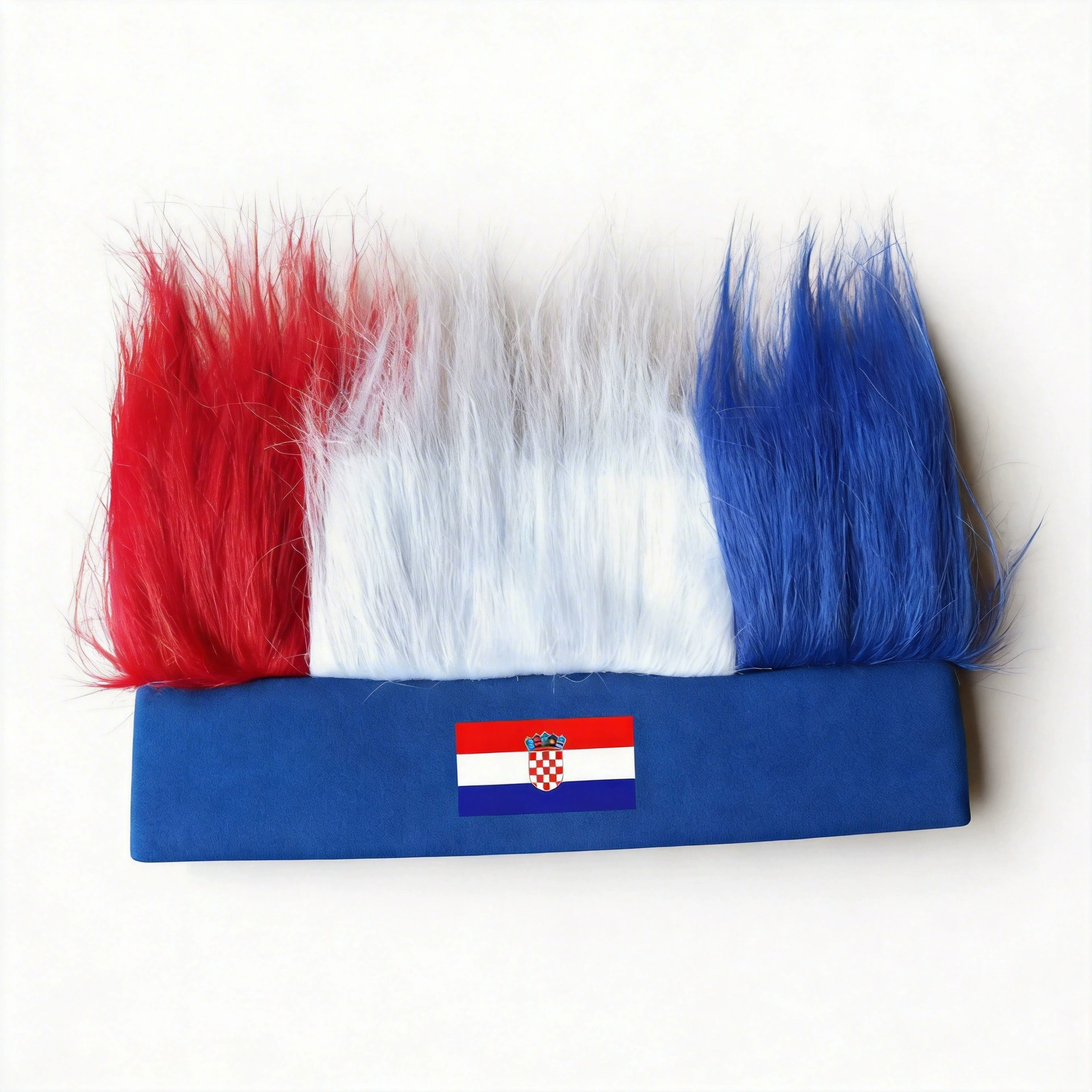 Custom Flag Color Plush Headband – Wholesale Fuzzy Headband Wig for World Cup Fan Props