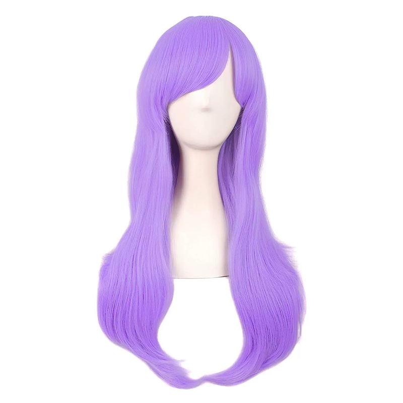 70cm Long Curly Anime Wig – Colorful Long Curls Cosplay Wig for Women & Girls Halloween Costume