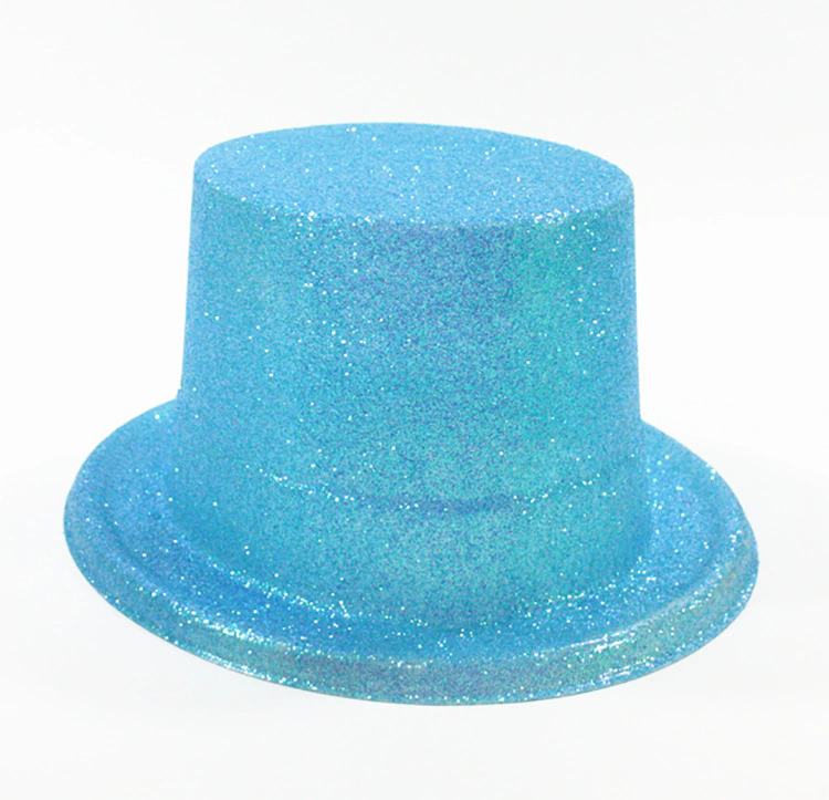 Gold Glitter Plastic Top Hat – Extra High Lincoln Stovepipe Hat for Magician & Jazz Costume Prop
