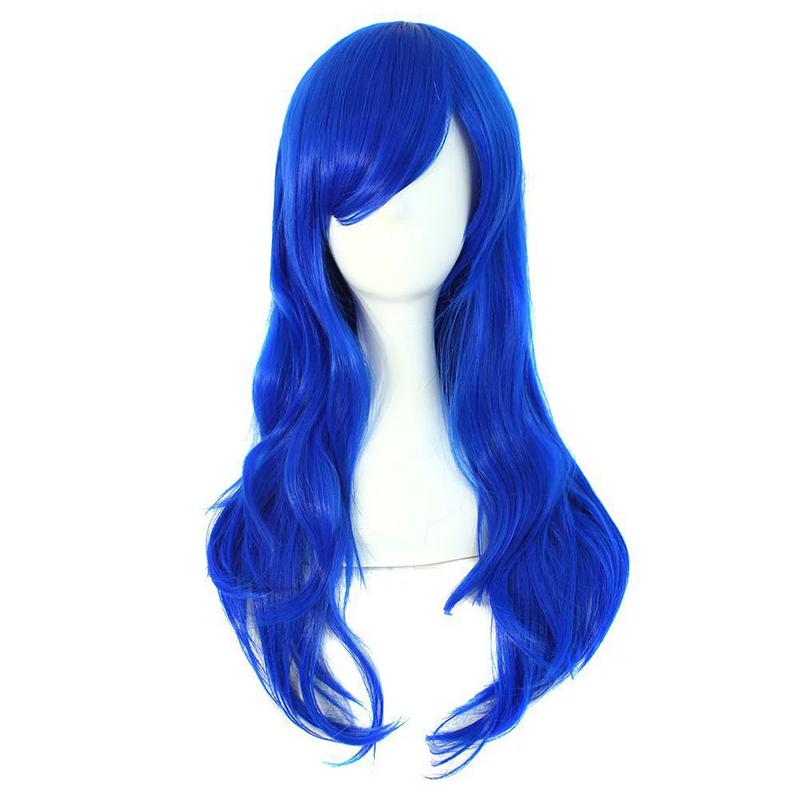 70cm Long Curly Anime Wig – Colorful Long Curls Cosplay Wig for Women & Girls Halloween Costume