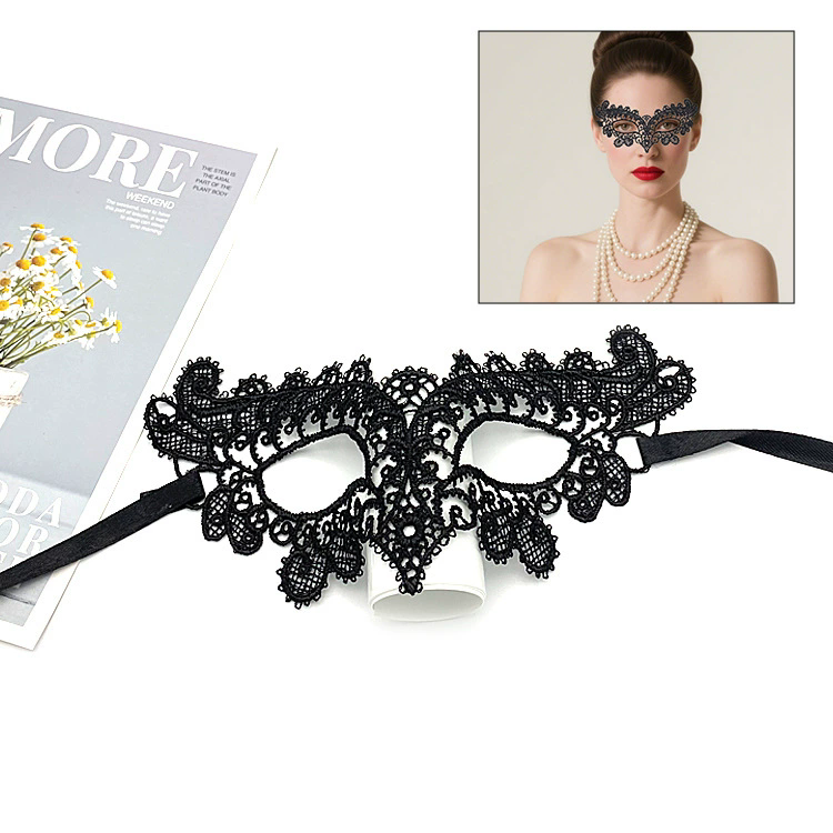 Shapeable Lace Mask – Malleable Half Face Eye Mask for Women, Bendable Black Masquerade Mask for Adult Party & Dance& Halloween Yard Decor