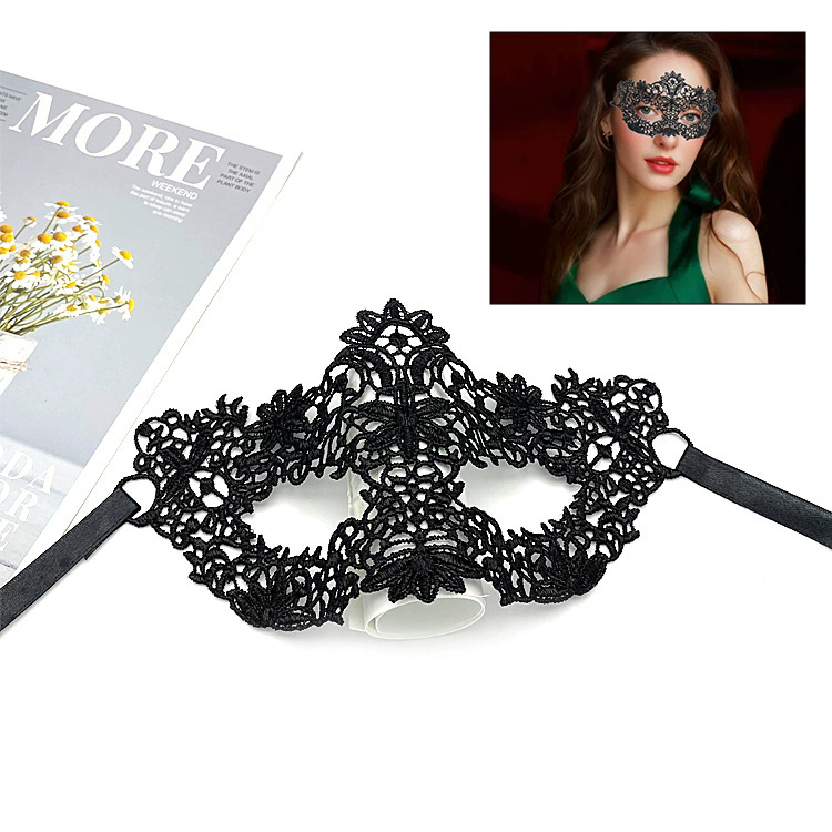 Shapeable Lace Mask – Malleable Half Face Eye Mask for Women, Bendable Black Masquerade Mask for Adult Party & Dance& Halloween Yard Decor