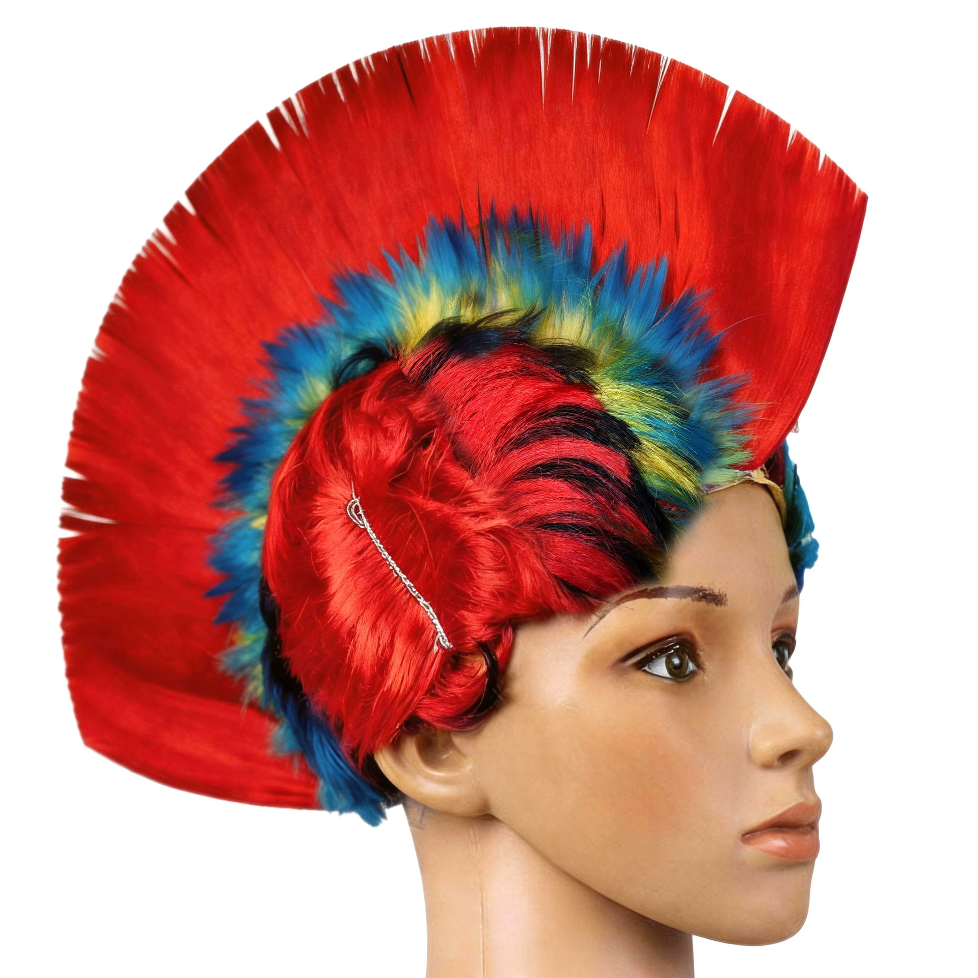 Colorful Mohawk Wig – Fluffy Spiky Punk Wig for Men & Women, Halloween Party Costume Prop