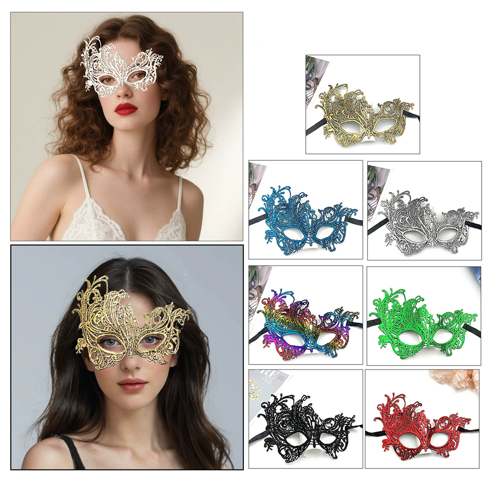 Gold Phoenix Lace Mask – Half Face Sexy Eye Mask for Women, Flame Pattern Masquerade Mask for Adult Halloween Party