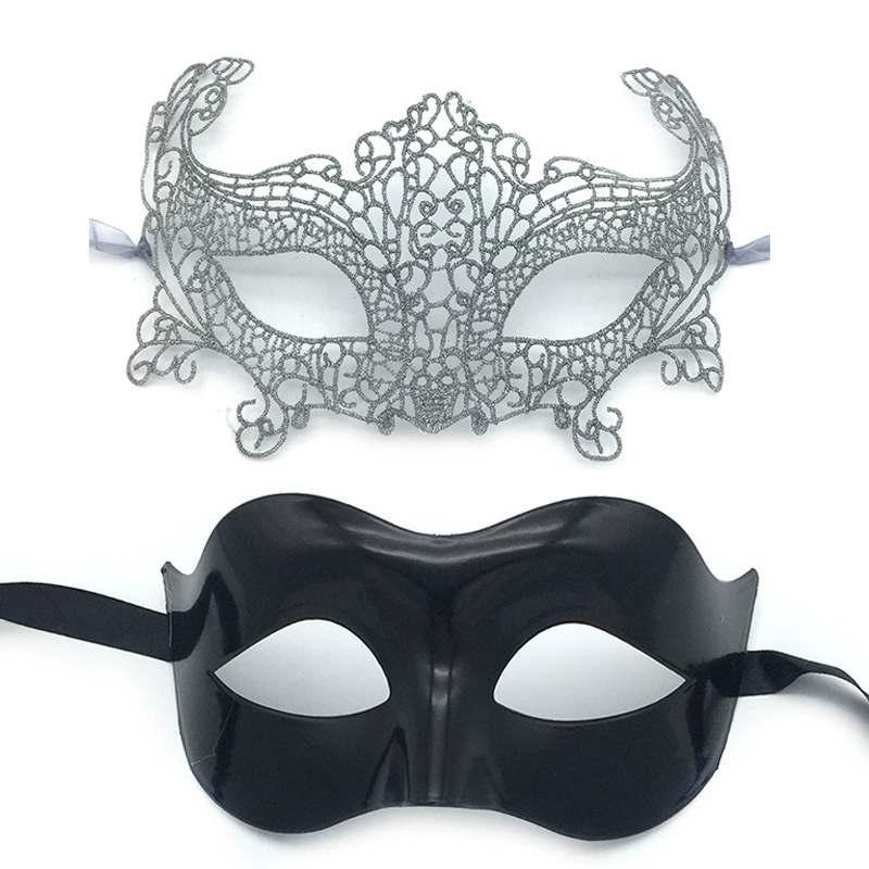 Couple Eye Mask Set – Matching Half Face Masquerade Mask for Men & Women, Romantic Party Accessory for Halloween & Ball