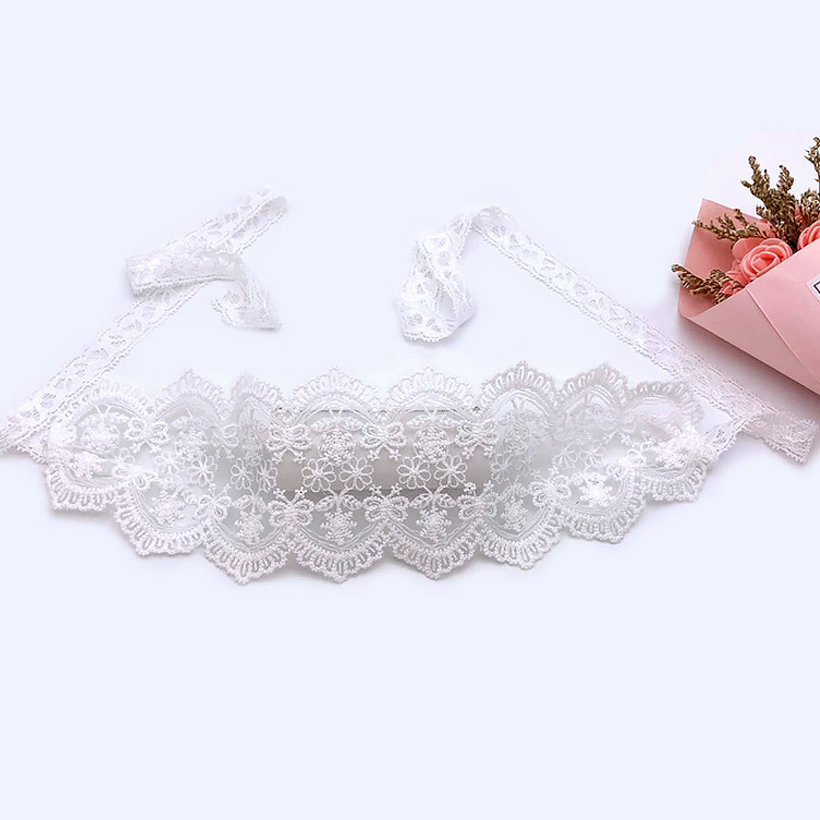 Sheer Embroidery Lace Mask – Sexy Half Face Eye Mask with Ribbon Streamers for Women, Flirty Masquerade Mask for Party & Halloween