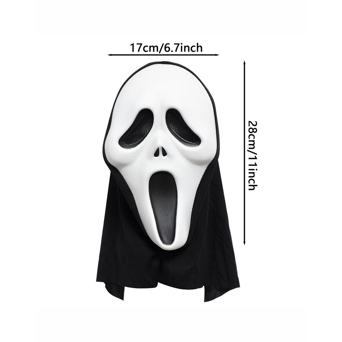 Bloody Screaming Ghost Mask – Scary Halloween EVA Foam Face Mask with Bleeding Mouth & Wounds for Adult Child Horror Costume