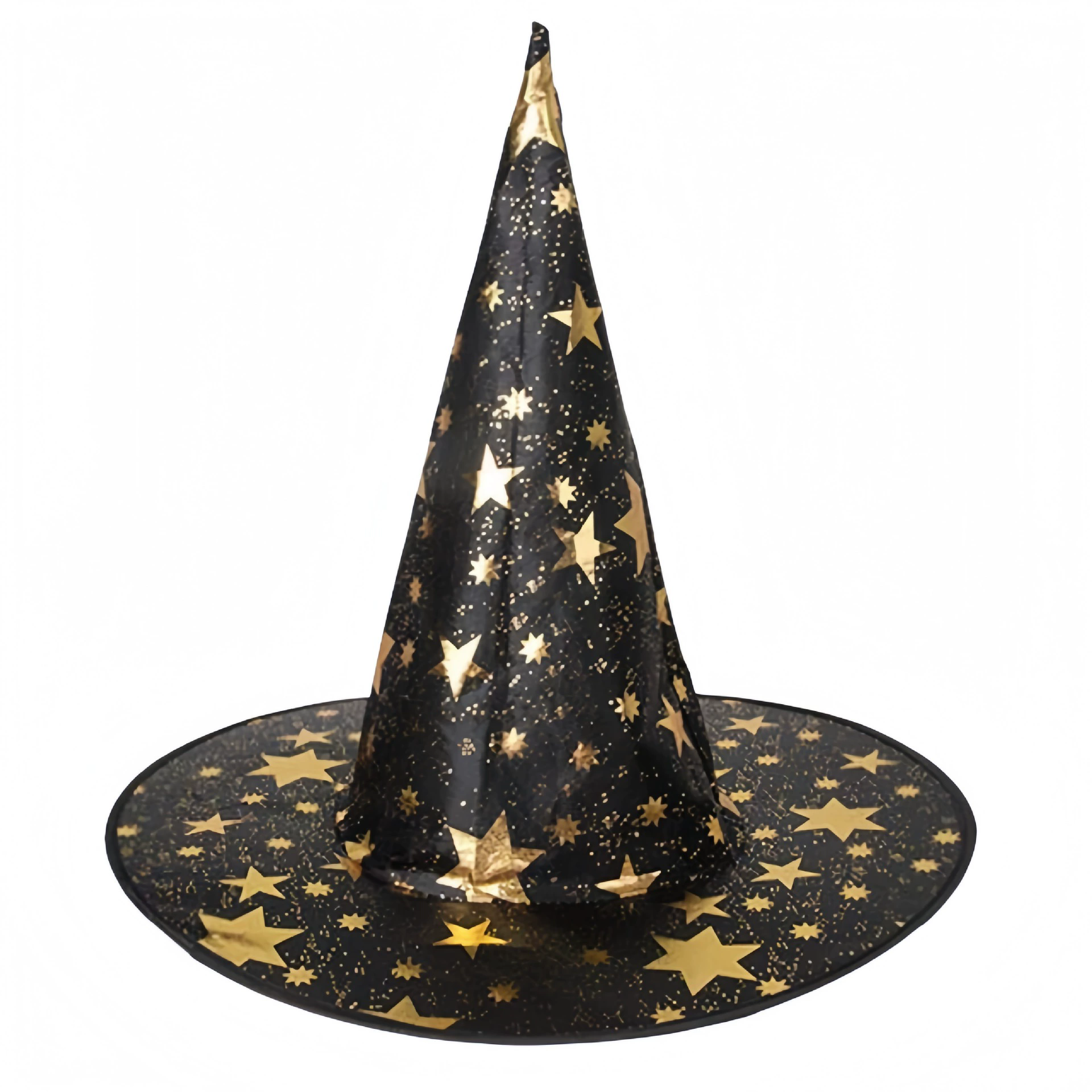 Kids & Adults Star Print Witch Hat – Halloween Party Prop, Wizard Costume Cap with Stars