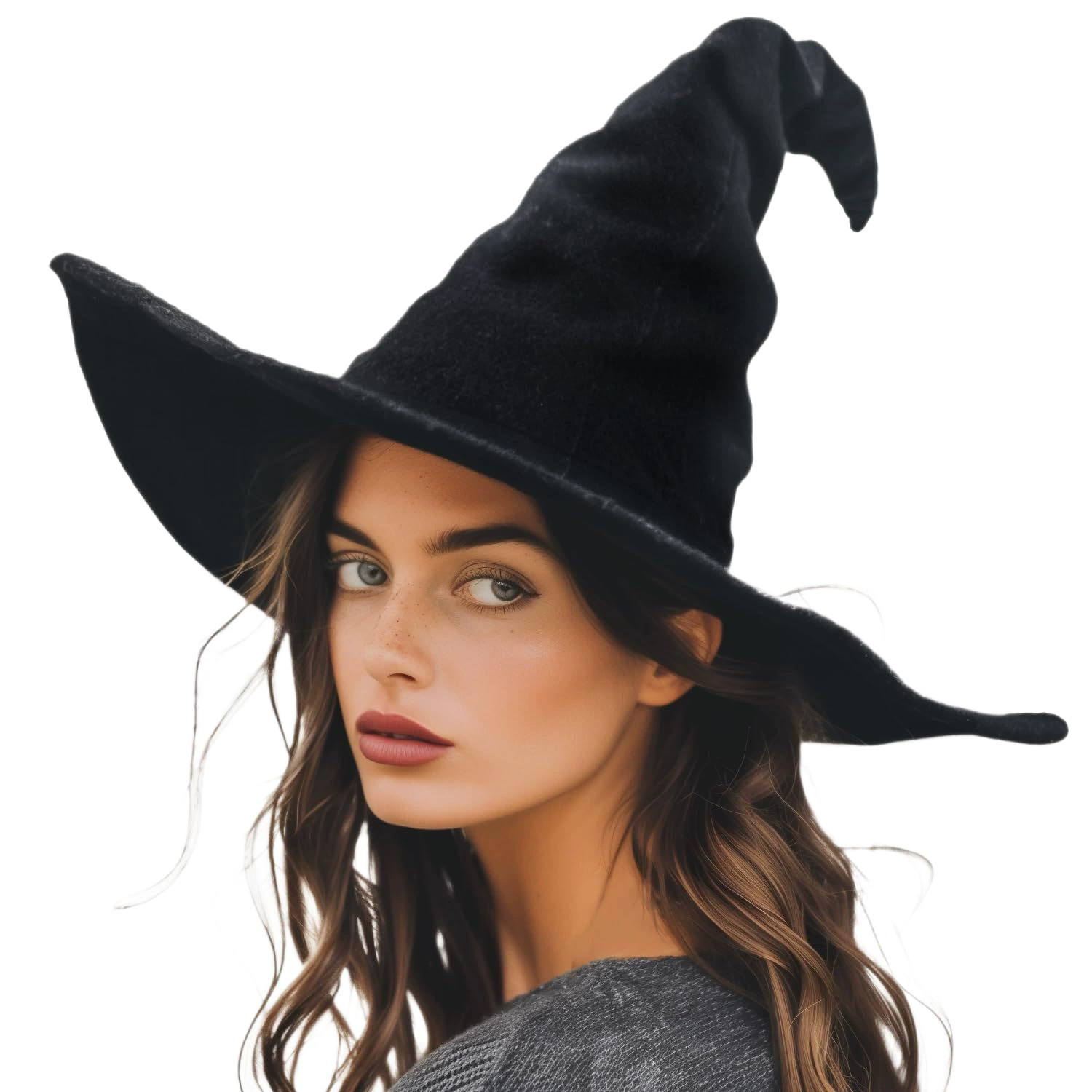 Twisted Crinkle Witch Hat for Women – Bumpy Wizard Headwear, Halloween Costume Prop