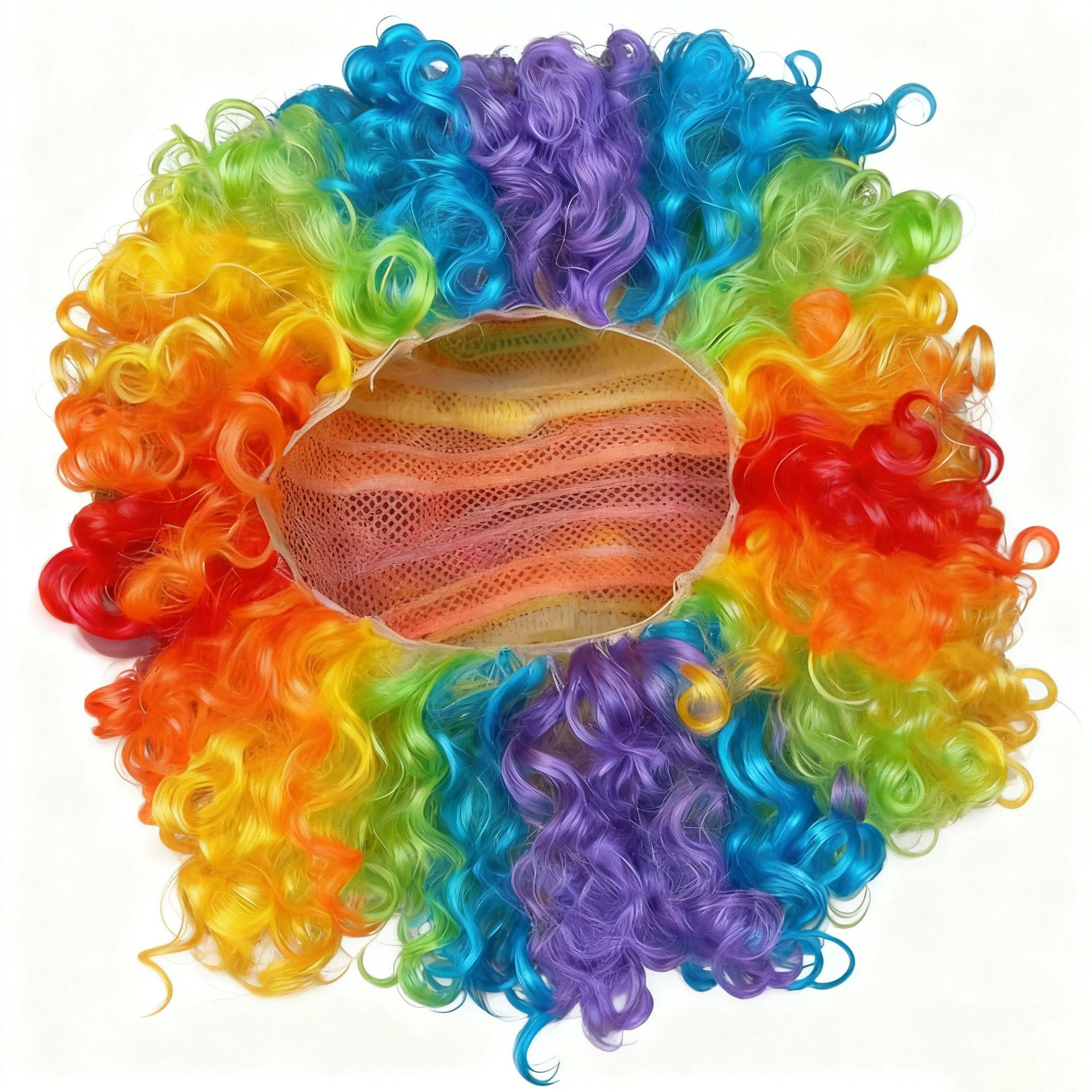Colorful Rainbow Afro Wig – Funny Full Head Clown Wig for Men & Women Halloween Party Prop
