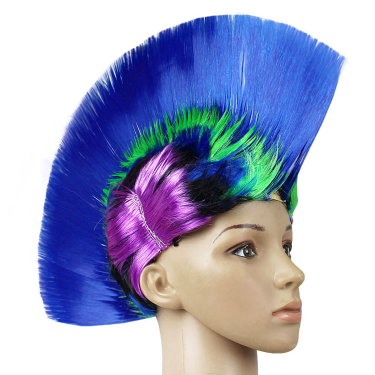 Colorful Mohawk Wig – Fluffy Spiky Punk Wig for Men & Women, Halloween Party Costume Prop