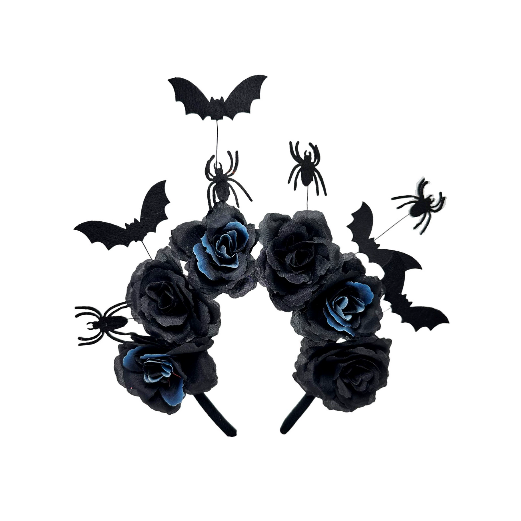 Halloween Bat Spider Ghost Headband – Spooky Hairband with Bat, Spider & Ghost Charms for Women & Kids Costume