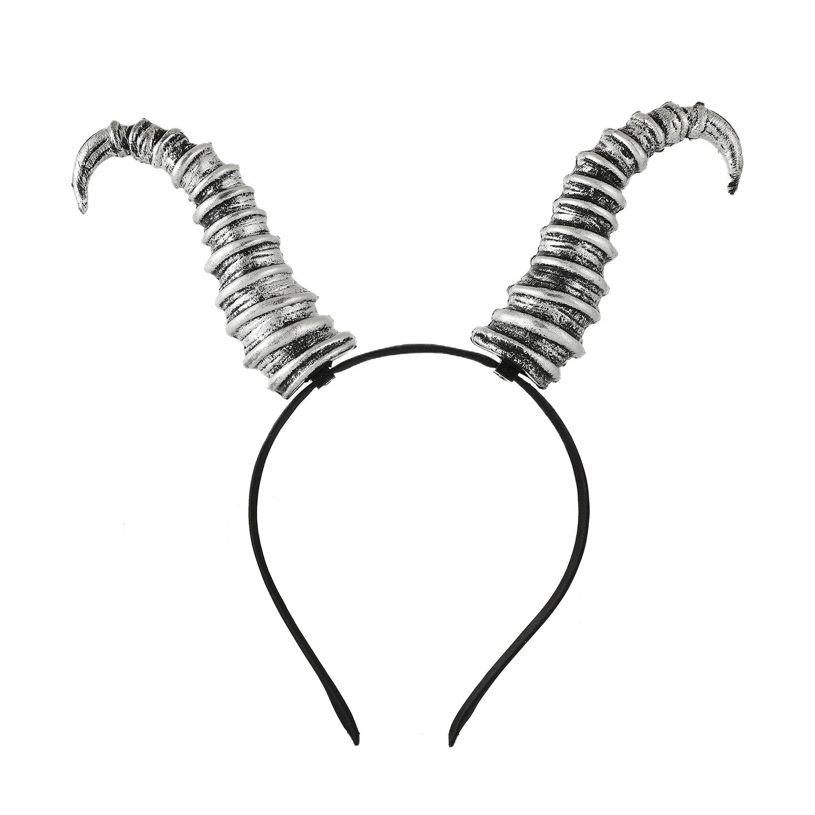 Ram Horn Headband – Curved Goat Horn Hairband for Men Women Halloween Costume Prop